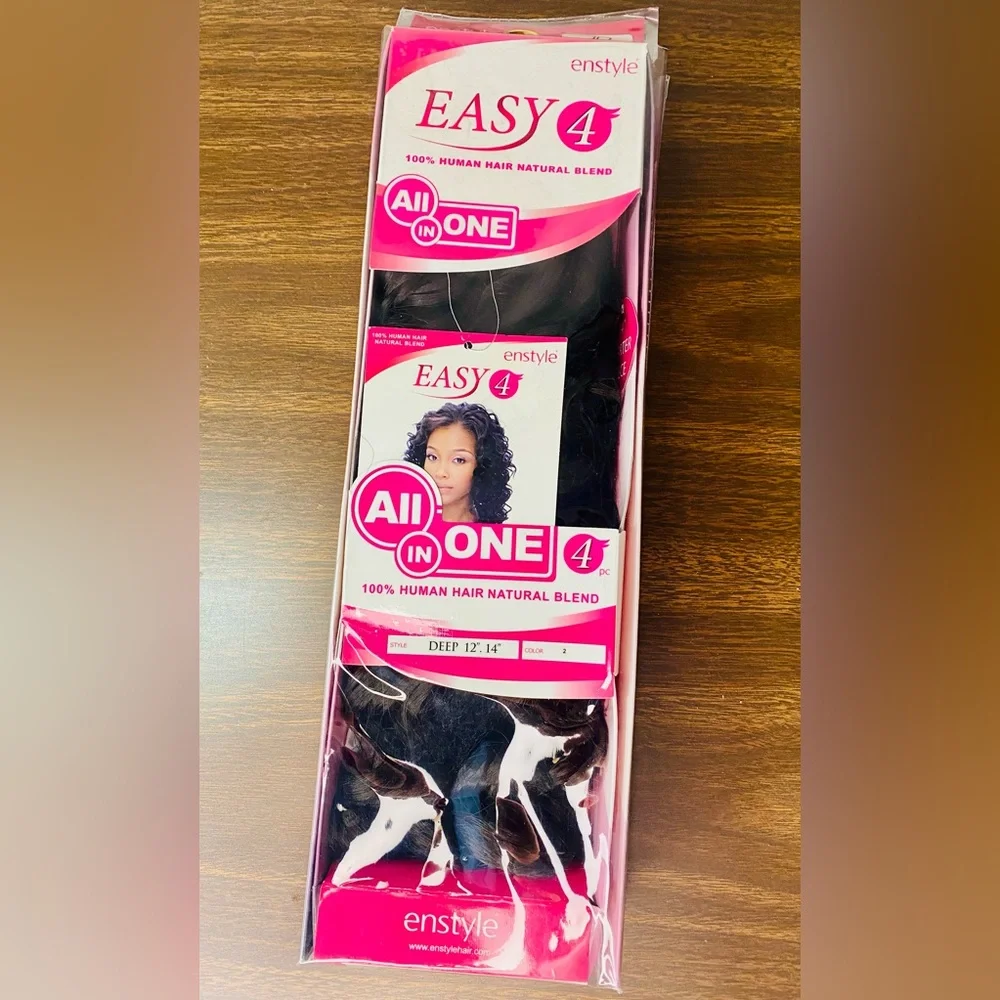 Enstyle Easy 4 All in One Human Hair Natural Blend Hair Deep Bundle Extensions - Picture 4 of 7